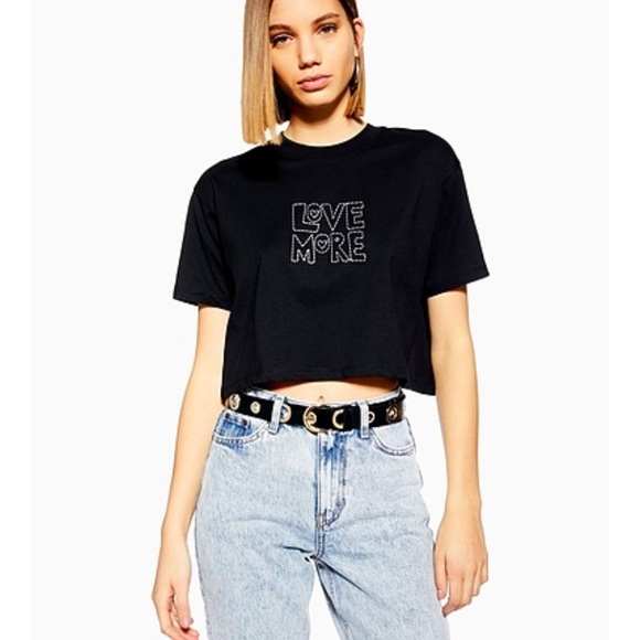 Topshop Love More Cropped T-shirt - Picture 1 of 6